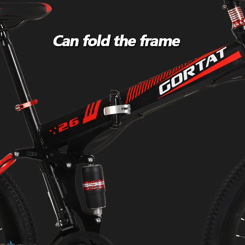 Горный велосипед GORTAT складной колеса 26 дюймов со стальной рамой 21 скорость для