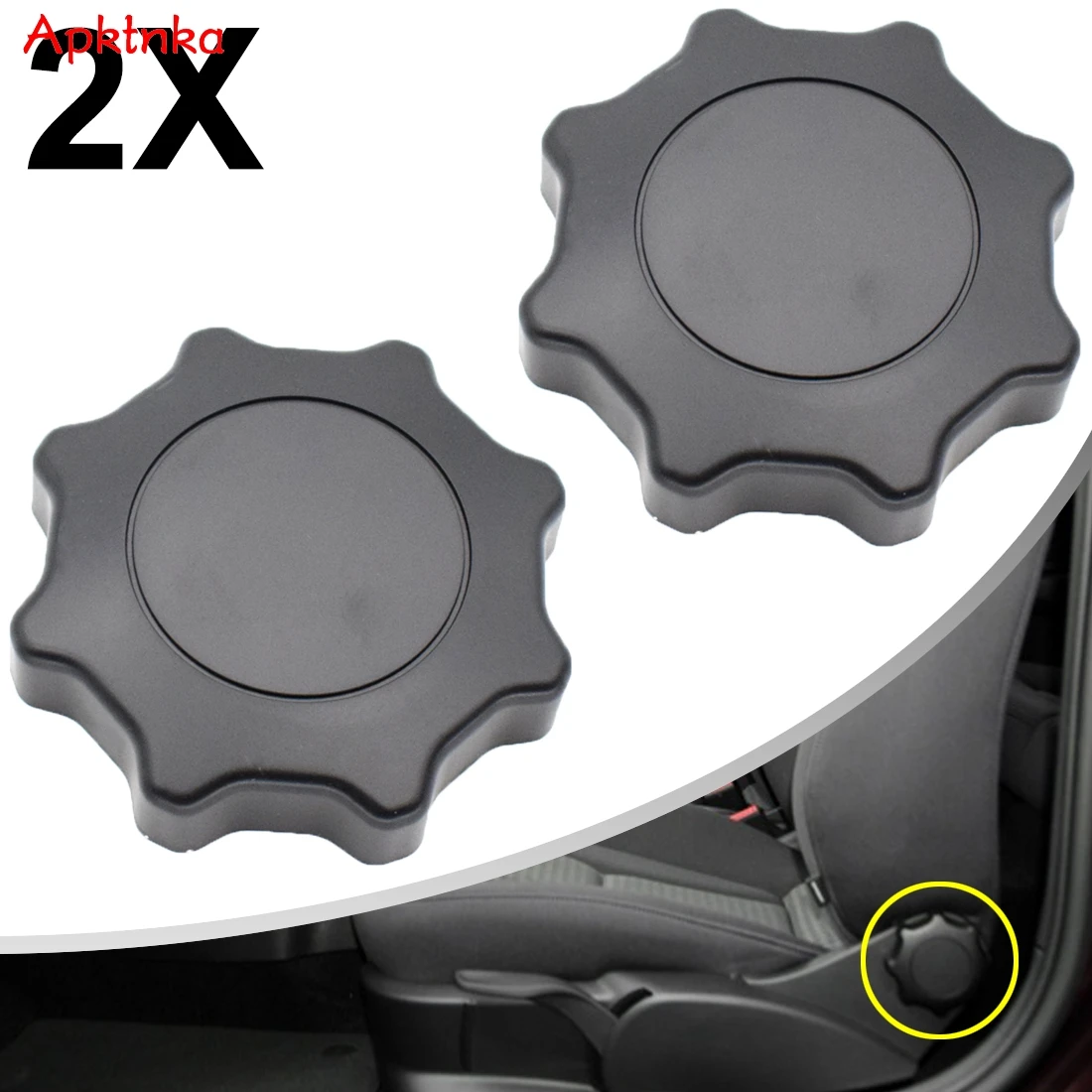 

Apktnka 2x For VW Beetle Bora Polo Golf Passat B5 Caddy Transporter T4 Jetta MK4 Black Seat Adjustment Knob Handle 1J0881671F