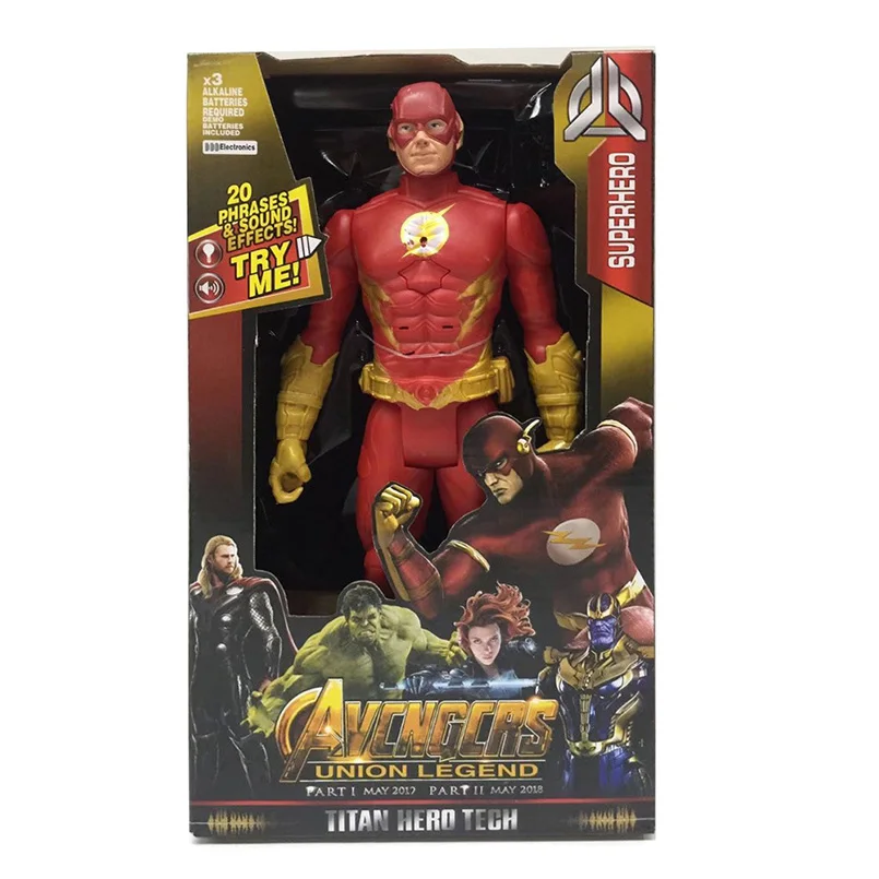 30 см Мстители Железный человек Капитан Америка Тор танос Человек-паук Аквамен флэш Супермен Сокол Ant-man Vision ПВХ Фигурки игрушки