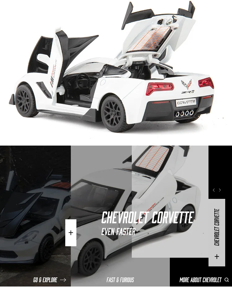 Литая 1:32 Corvette Supercar модель автомобиля из металлического сплава для моделирования автомобилей, игрушки для детей, подарки для детей