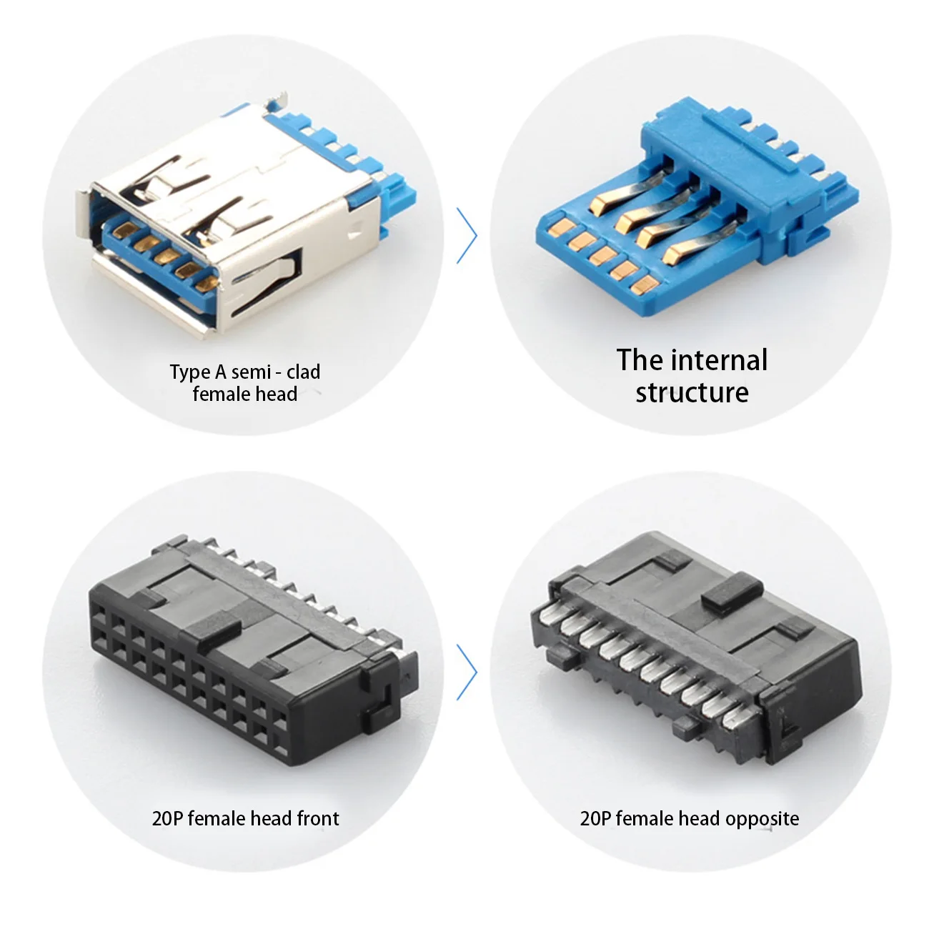 

Half Size Bracket Moederbord 20pin Naar 2 Poorten Usb 3.0 Vrouwelijke Back Panel Header Connector Kabel Adapter Met Pci Slot p