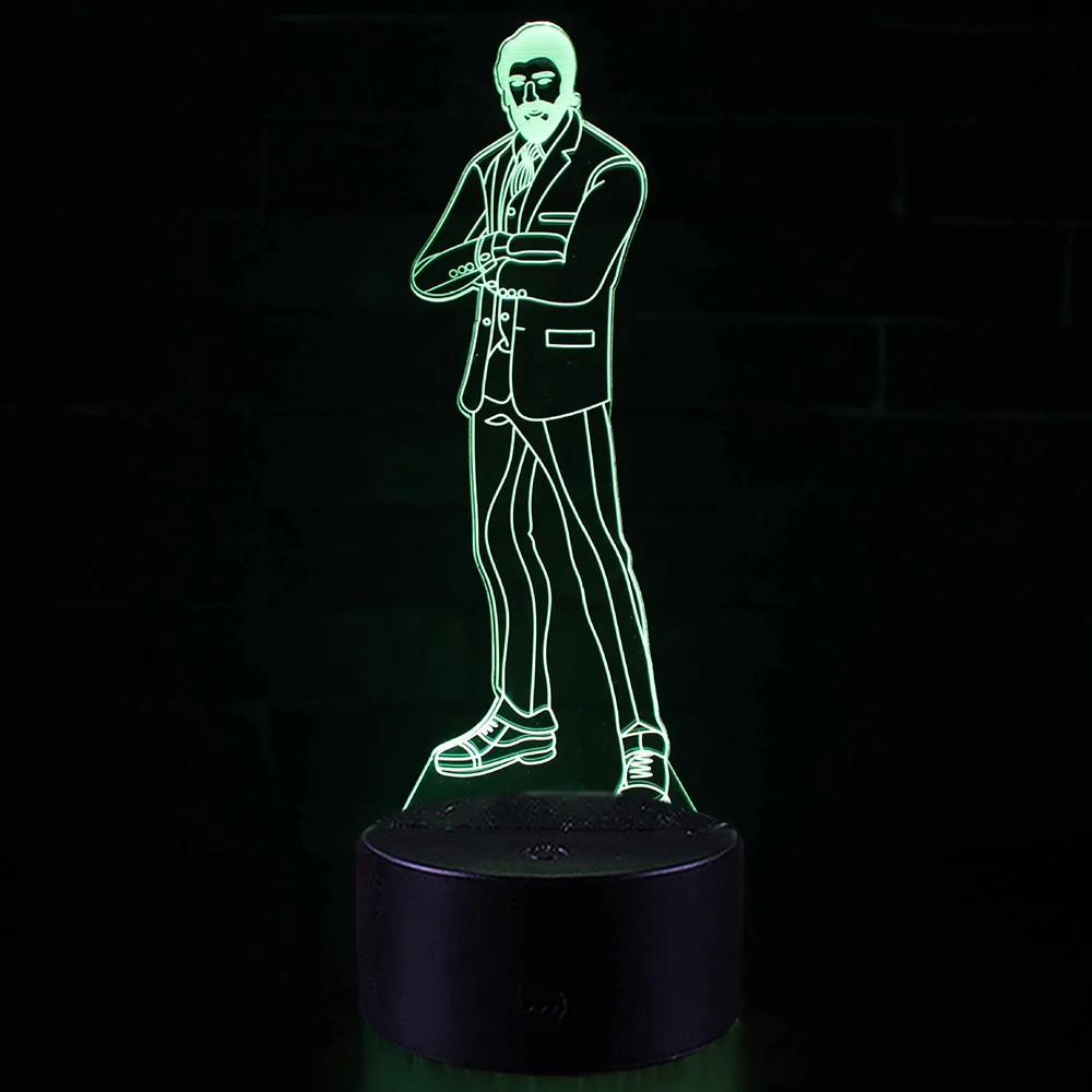 

3D Lamp 7 Colors Touch Switch Table Desk Light Lava Lamp Acrylic Illusion Room Atmosphere Lighting Game Fans Gift All Skins