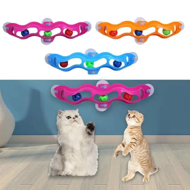 Забавные кошачьи интерактивные игрушки на присоске интерактивный трек мяч