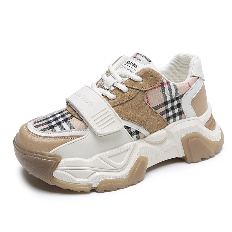 

Ollymurs 2021 Platform Women Sneakers Stripe Gingham Ladies Casual Shoes Breathe Mesh Walking zapatos de mujer