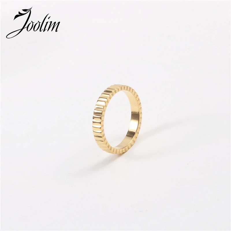 

Joolim High End PVD Fashion Simple Irregular Weave Rings for Women Stainless Steel Jewelry Wholesale