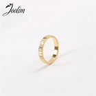 Joolim высокого класса 18K Золото PVD Модные Простые Асимметричные плетеные кольца для женщин из нержавеющей стали ювелирные изделия оптом
