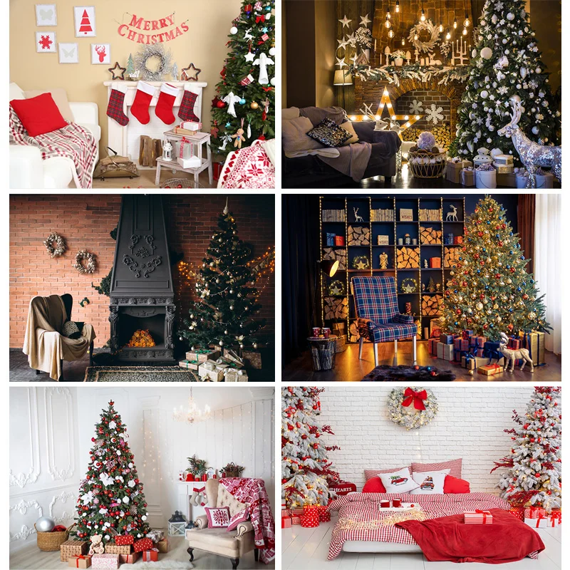 

SHENGYONGBAO Vinyl Christmas Photography Backgrounds Tree Gift Children Photo Backdrop For Studio Photocall Props 21519HDY-01