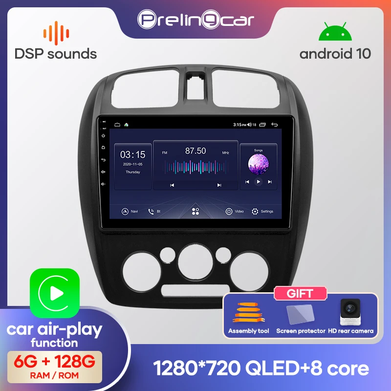 Автомагнитола Prelingcar Android 10 мультимедийный видеоплеер навигация GPS для Mazda 323 Haima