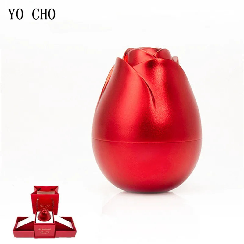YO CHO Bud rose simulation flower creative shape jewelry box love confession gift home furnishing decoration | Дом и сад