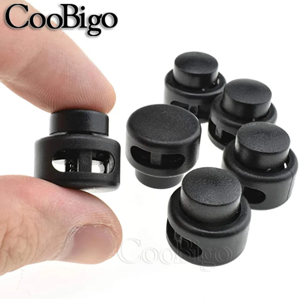 10 шт шнур замок пробкой пружина тумблер зажим Пластик черный рюкзак сделай сам на