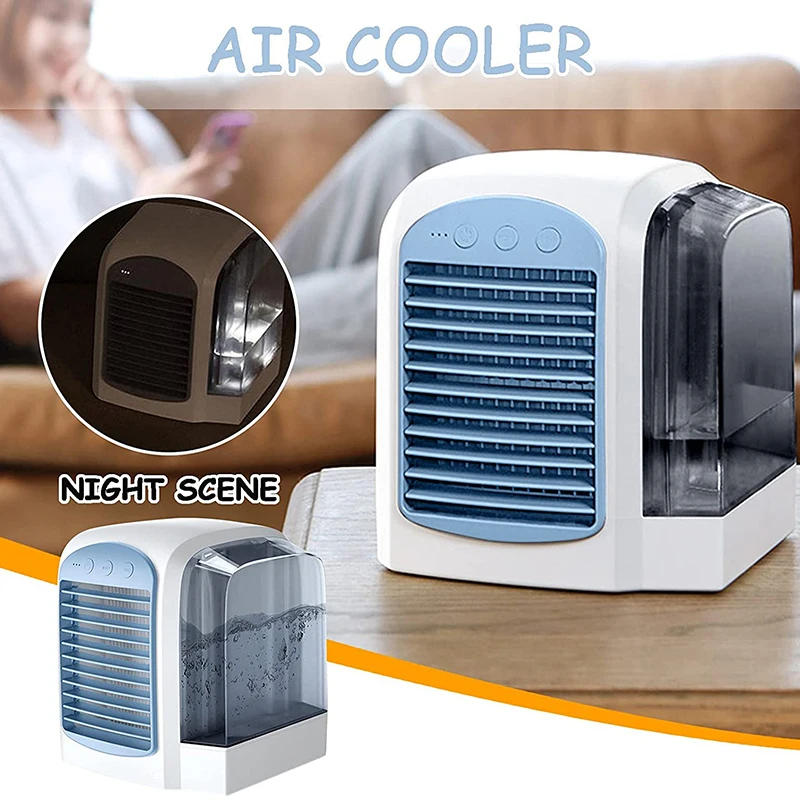 

Portable Air Conditioner Fan USB Personal Small Air Conditioner Silent Humidifier Desktop Table Cooling Fan Home Office Stock