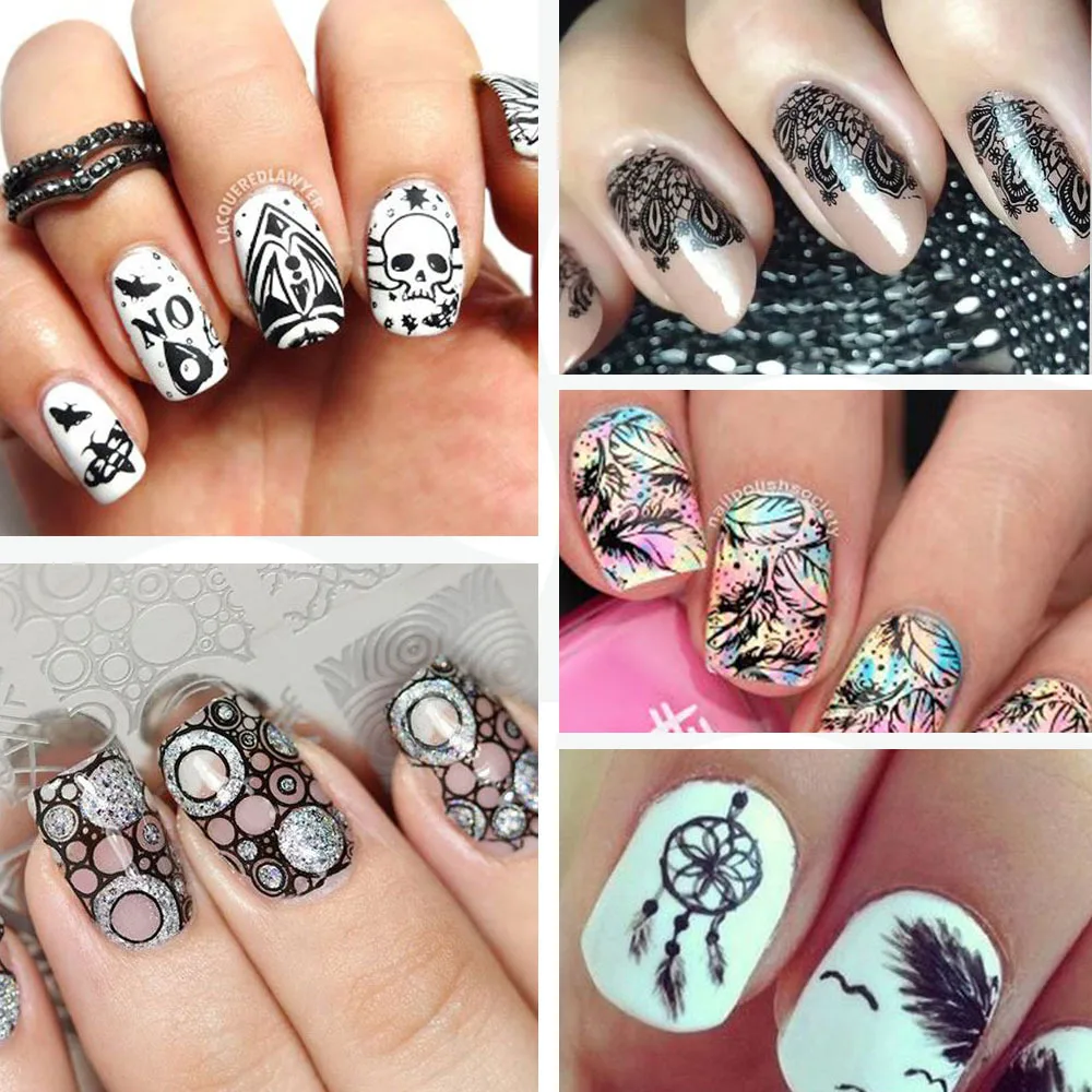 

Nail Art Templates Stamping Plate Design Flower Animal Fruit Elk Stainless Steel Templates Plates Image Nail Decals Designer
