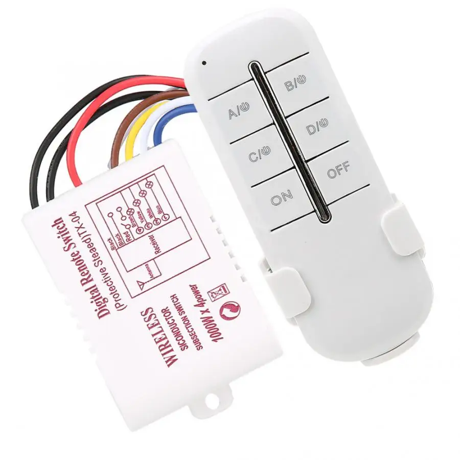 Беспроводной приёмный светильник 1/2/3/4 режима вкл./выкл. 1000 Вт Радиочастотный