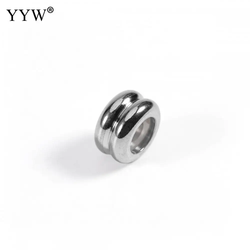 10PCs/Bag Stainless Steel Spacer Beads For DIY Jewelry Making 9x6mm Hole:Approx 3mm Jewelry Findings & Components