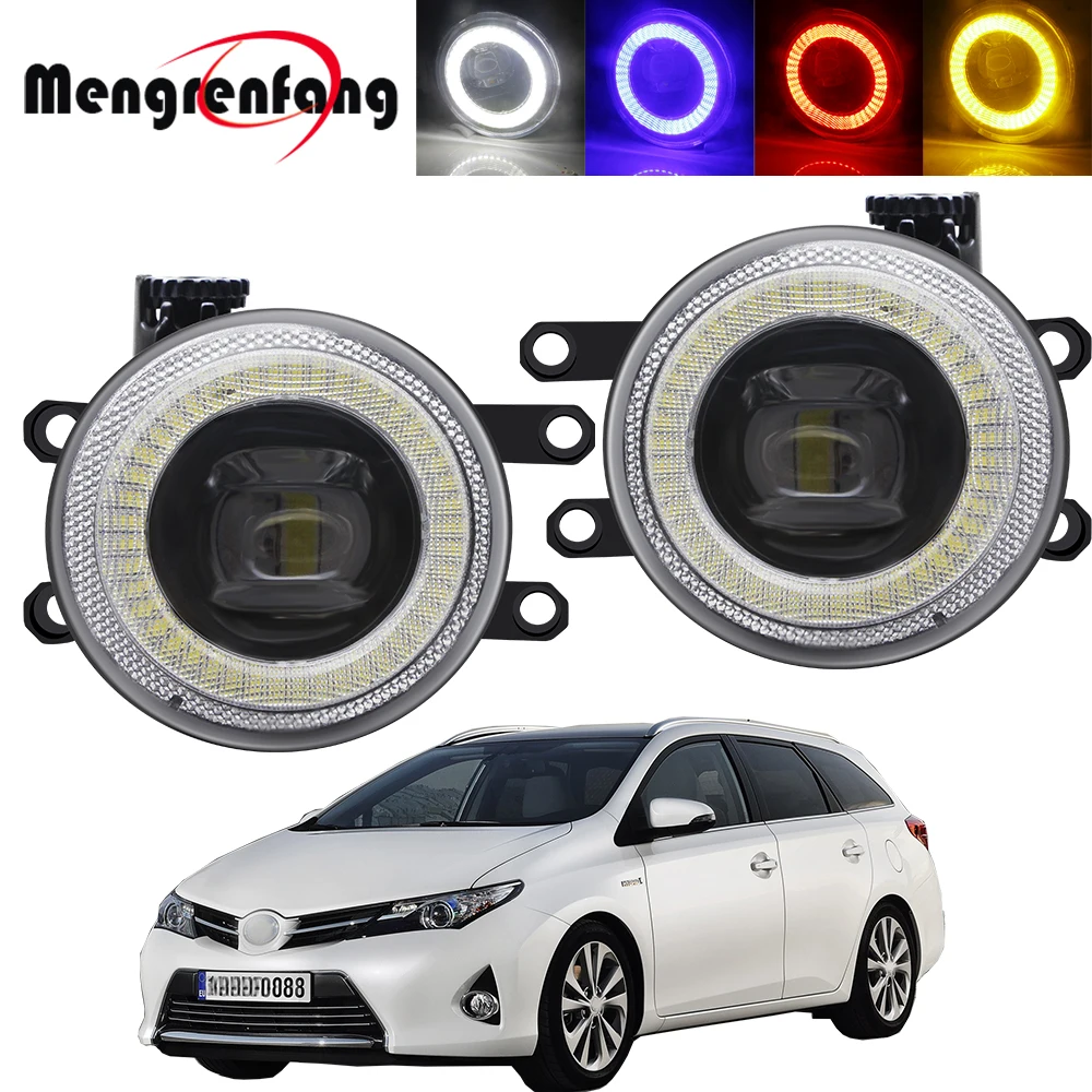 

2in1 Design Car Fog Light Assembly LED Angel Eye DRL Daytime Running Lamp 30W 8000LM 12V Accessories For Toyota Auris 2012-2018