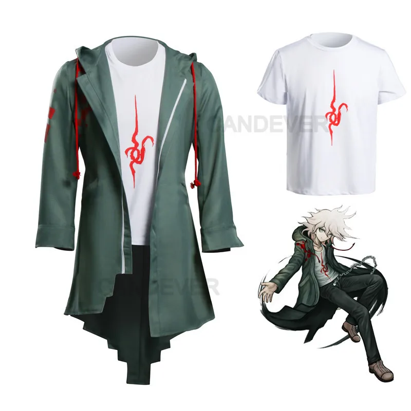 Супер данганронпа 2 Nagito Komaeda Косплей куртка Футболка обувь под брюки парик Полный