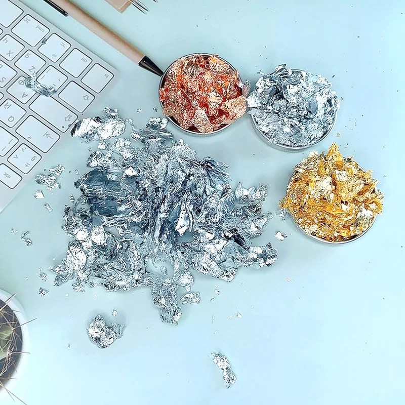 Блестки из имитационной медной фольги золотистые/серебристые 3 г | Дом и сад