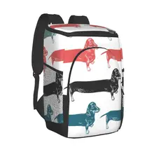 Thermal Backpack Dachshunds Dogs Cute Puppies Waterproof Cooler Bag Large Insulated Bag Picnic Cooler Backpack Refrigerator Bag