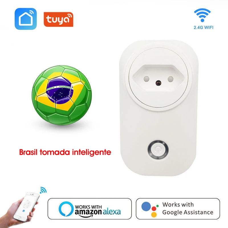 Умная розетка Wi Fi 16 А бразильский стандарт BR с монитором энергии управление через