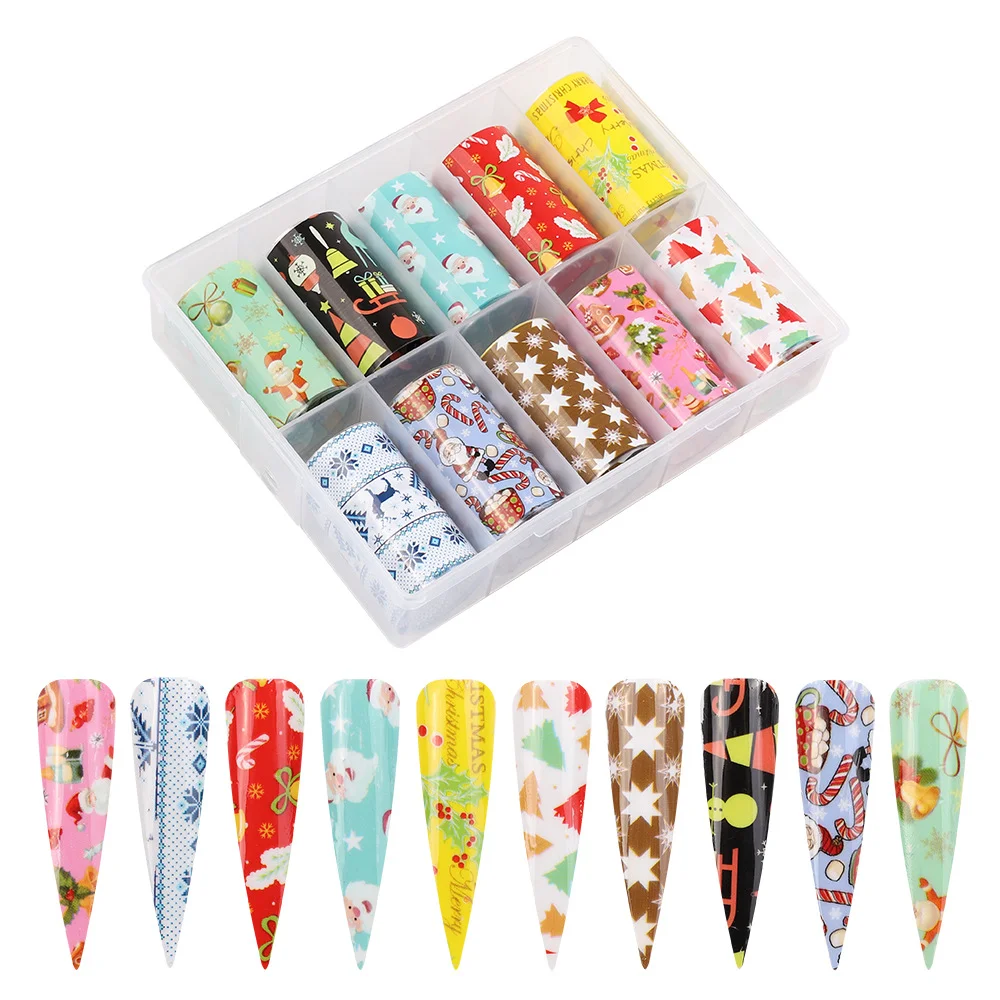 

Переносная Фольга для дизайна ногтей, 4*100 см, 10 рулонов