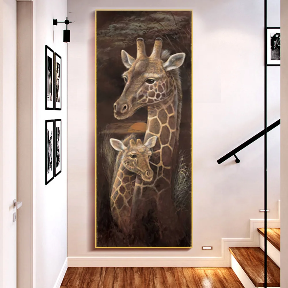 Тигр жираф слон Зебра настенный художественный холст принт животное картина - Фото №1