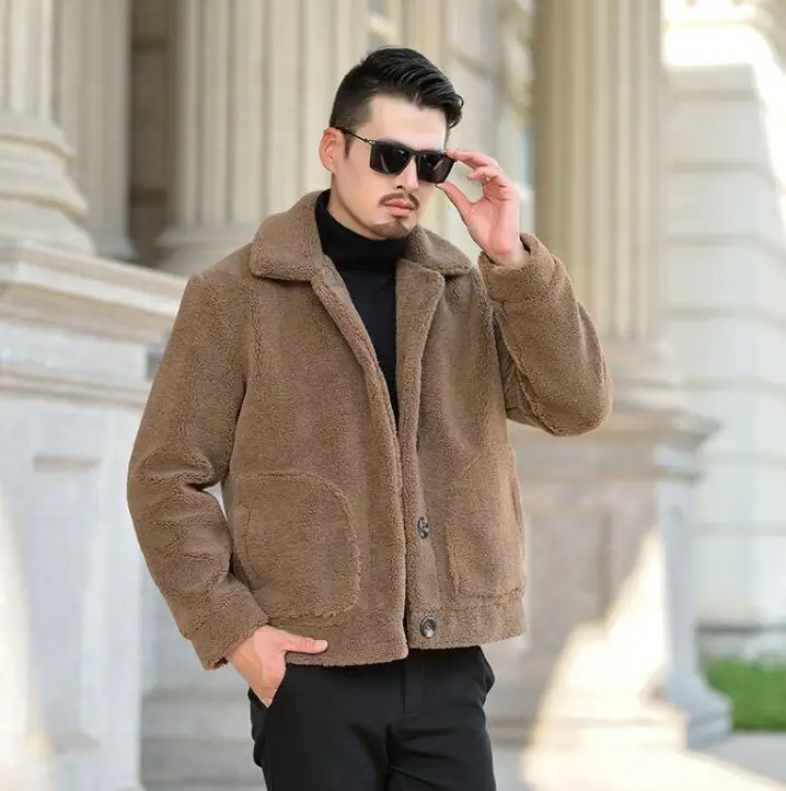 Куртка мужская из искусственной норки теплая приталенная куртка искусственного