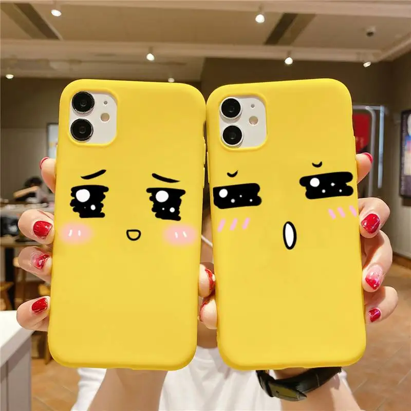 

Cute Phiz Phone Case Yellow Fundas Shell Cover For Iphone 6 6s 7 8 Plus Xr X Xs 11 12 13 Mini Pro Max