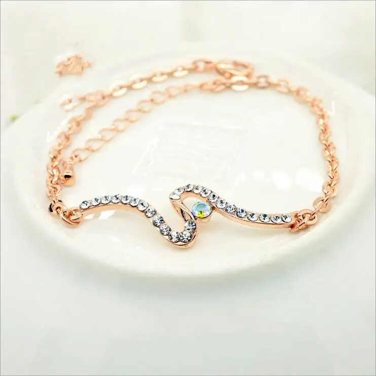 Лидер продаж оригинальный дизайн простой модный S образный браслет с кристаллами