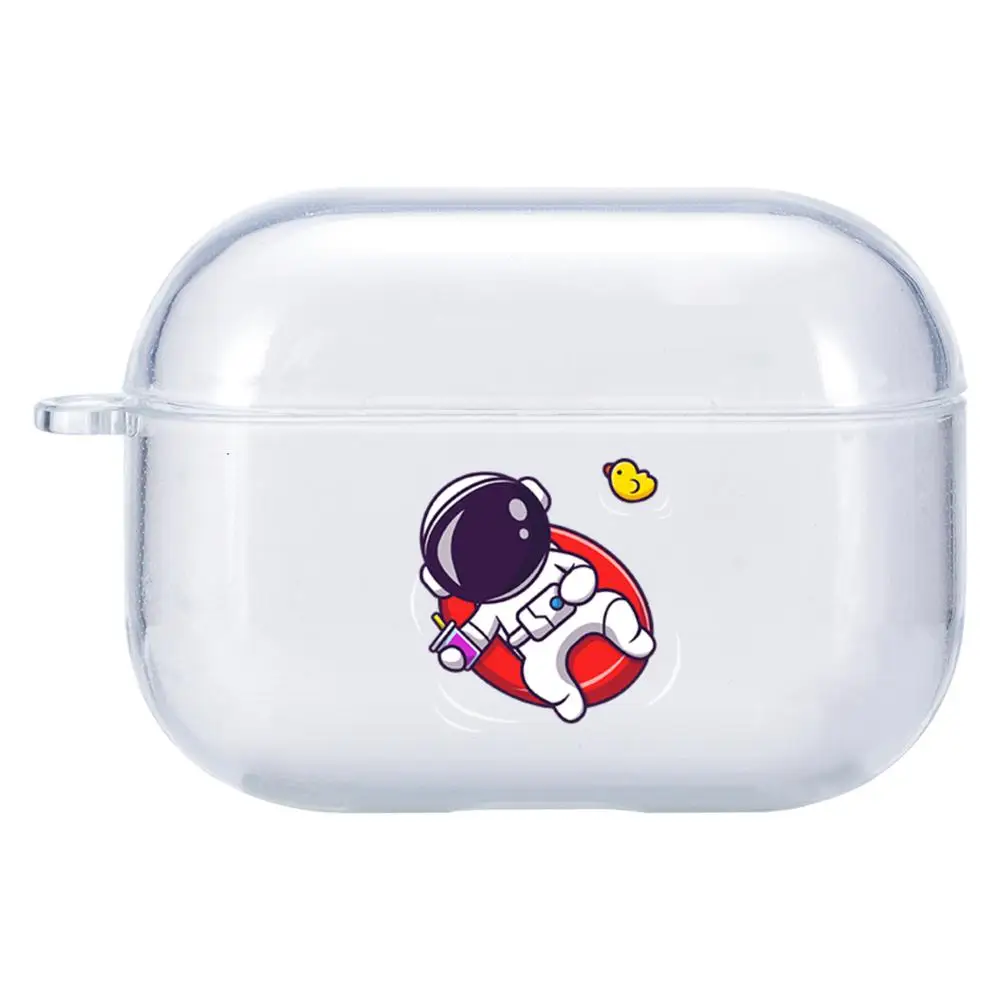

Чехол-накладка для беспроводных Bluetooth-наушников Airpods чистый мягкий чехол, с изображением астронавтов