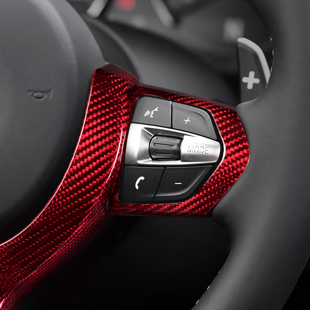 

for BMW M2 M3 M4 2016 2017 2018 Accessories Real Carbon Fiber Steering Wheel Decorative Cover Trim Car Styling