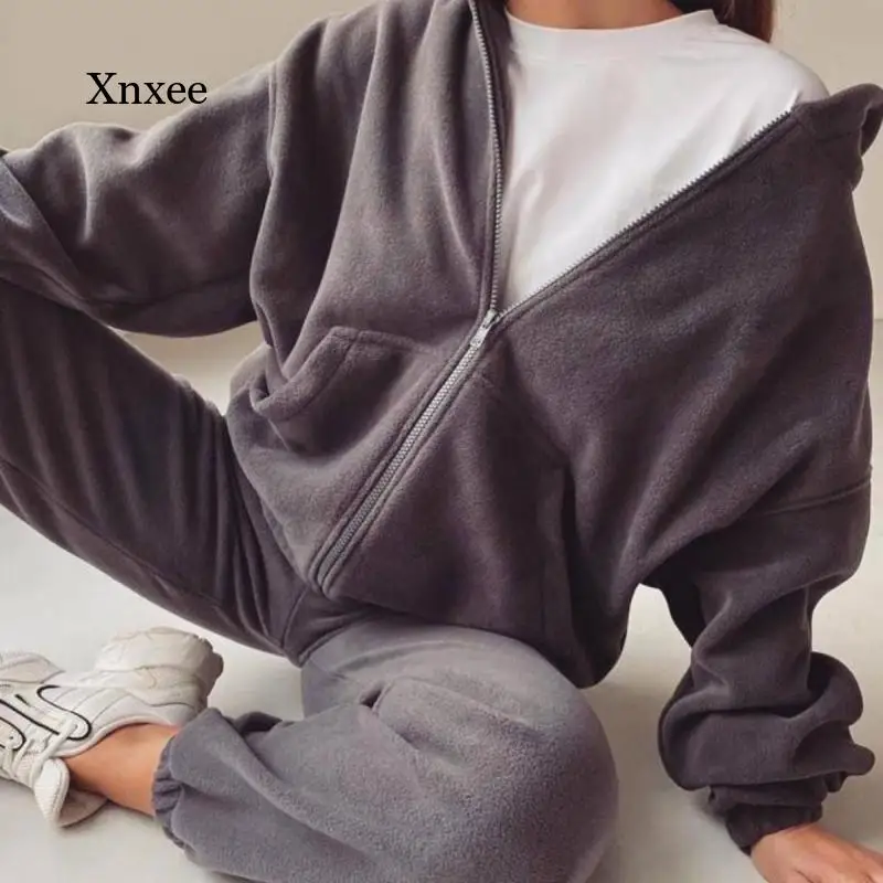 

Autumn and Winter Women's New Fashion Sports and Leisure Sweater Suit with Hood Long Sleeve Long Sleeve Two-Piece Suit