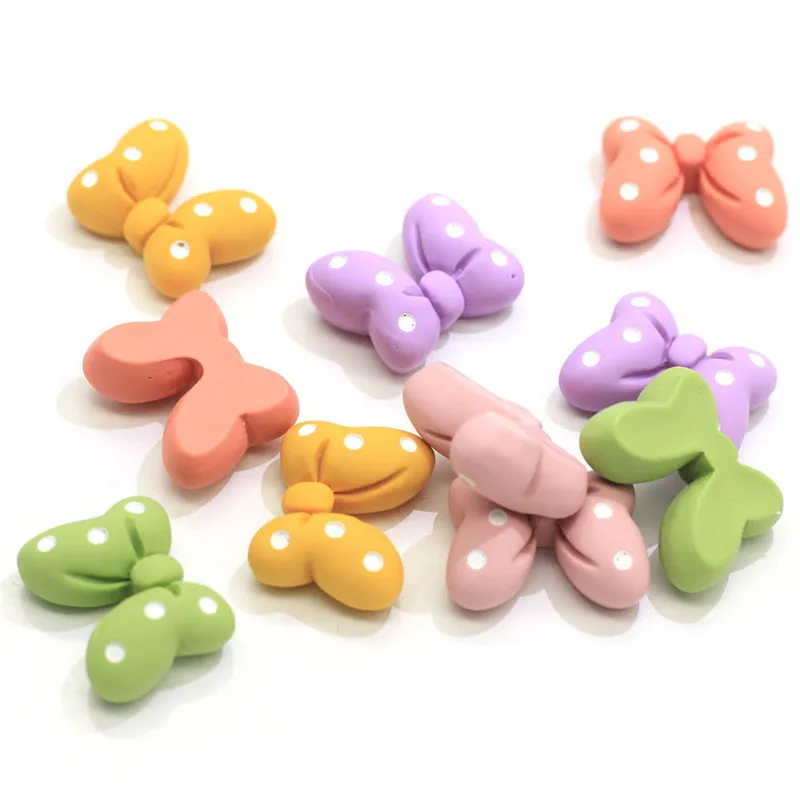 10 шт смешанные цвета с бантом из смолы бусины Украшения кабошон плоской задней