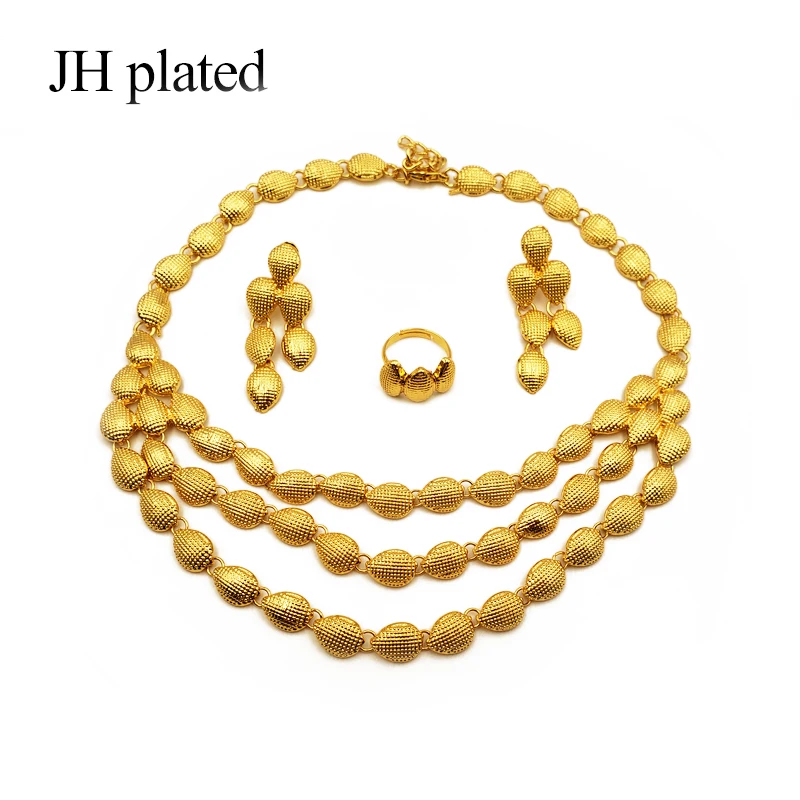Нигерия Дубай Модные Ювелирные наборы золотого цвета Африканские свадебные