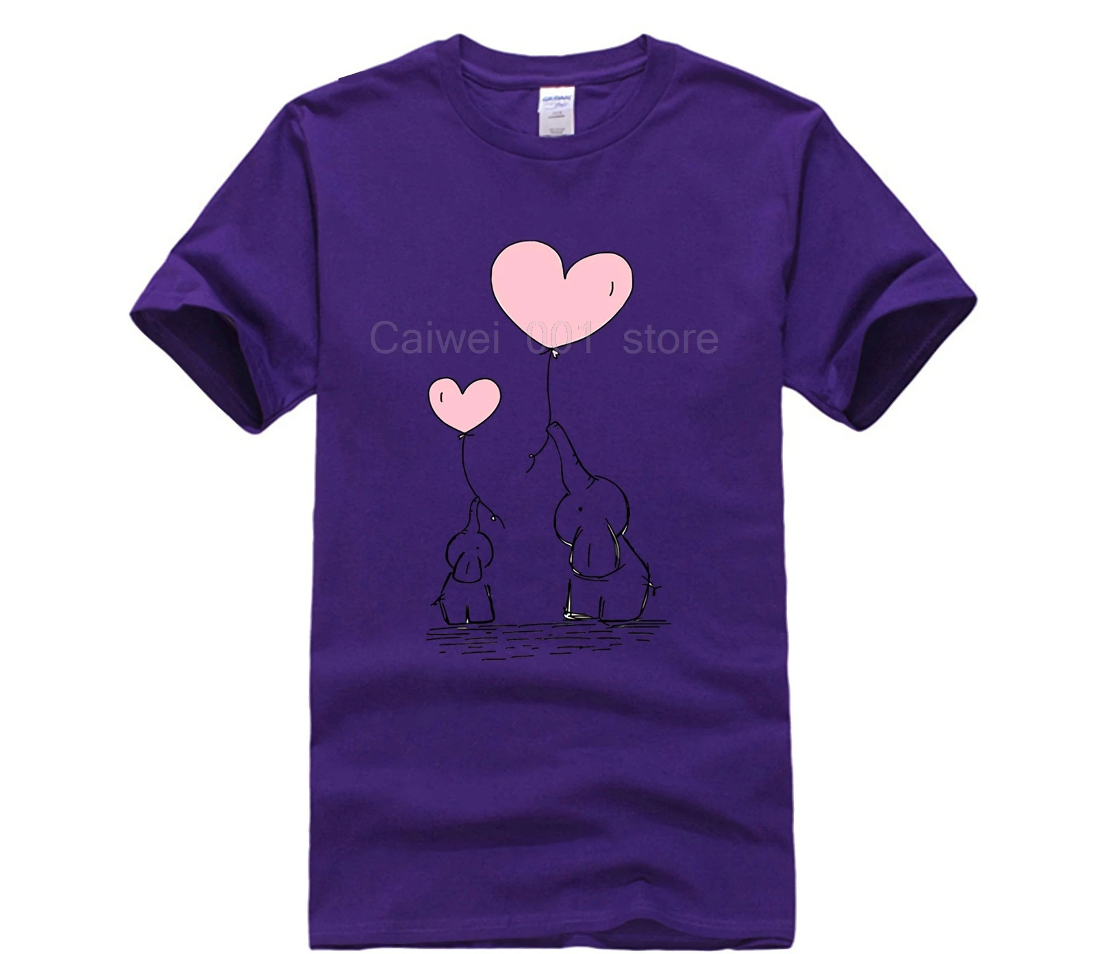

Men's T shirt Cartoon Fun Kawaii cute Elephant balloon Print Women Funny Plus quality fashion short sleeve men tshirt