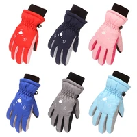 children skiing cycling gloves toddler thick warm mittens waterproof windproof outdoor sports cute bear face snowboard gloves
