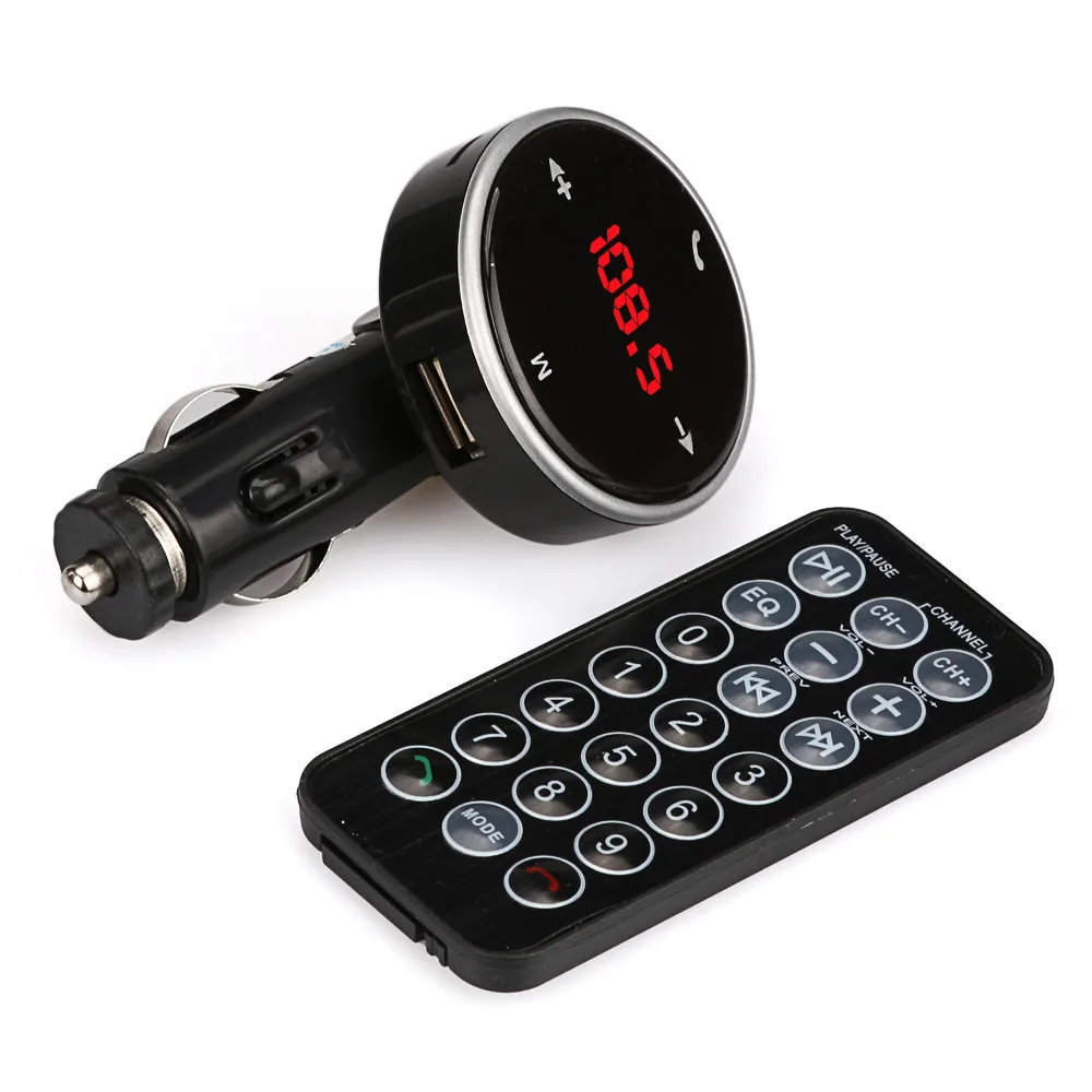 Fashion car-styling Wireless Bluetooth LCD MP3 Player Car Kit SD MMC USB FM Transmitter Modulator built-in microphone Black | Электроника