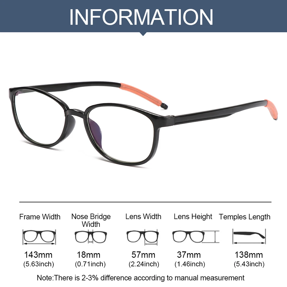 

Presbyopic Glasses Women Men Round Frame Resin Clear Hyperopia Eyewear Fashion Ultralight Reading Eyeglasses+1.0~+4.0