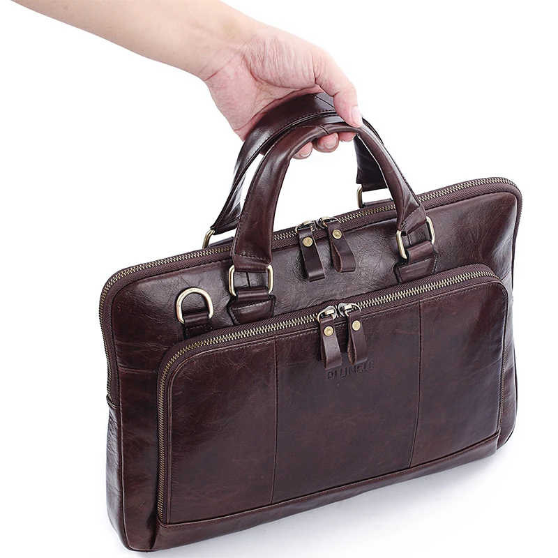 Портфель мужской из натуральной воловьей кожи сумка мессенджер на плечо для