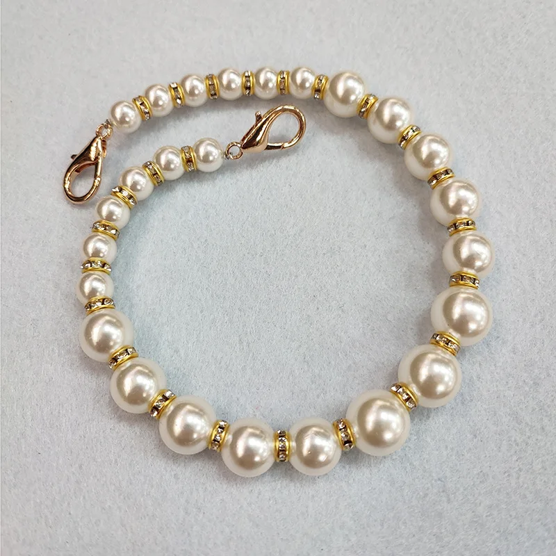 

1 Pc Quality With Diamond Fashion DIY Beaded Chain Women's Bag With Gradient Creative Pearl Bag With Short Chain Ornaments