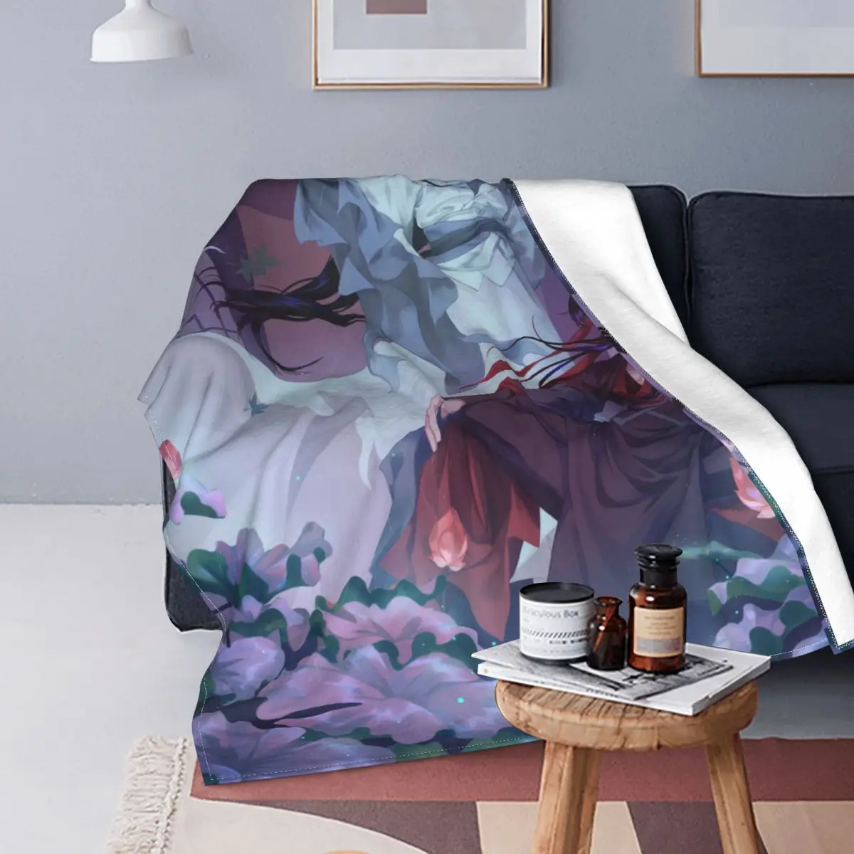 

Фланелевое Одеяло с изображением аниме Grandmaster Of Demonic Culture, новинка, одеяло для дома Lan Zhan Wei Wuxian