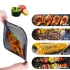 Сетчатая Сумка для барбекю, многоразовый сетчатый мешок для гриля, для кухни, уличный антипригарный коврик для приготовления барбекю и гриля, аксессуары для выпечки