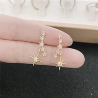trendy stud earrings eeight pointed star jewelry for women a pairset