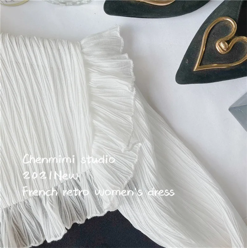 

Elegant Knitted Patchwork Blouse 2021 Spring Shirt Ruffled Bow Splicing Knitwear Long Sleeve Ladies Top for Women Blusas Mujer