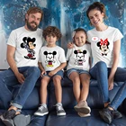 Комплект одежды для мамы и детей, модная Милая футболка с изображением Микки Мауса, для отпуска, повседневная одежда для мамы и ребенка
