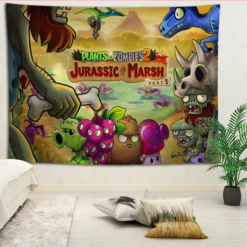

Hot Selling Custom plants vs zombies Wall Tapestry Home Decorations Wall Hanging Tapestries For Living Room Bedroom More size