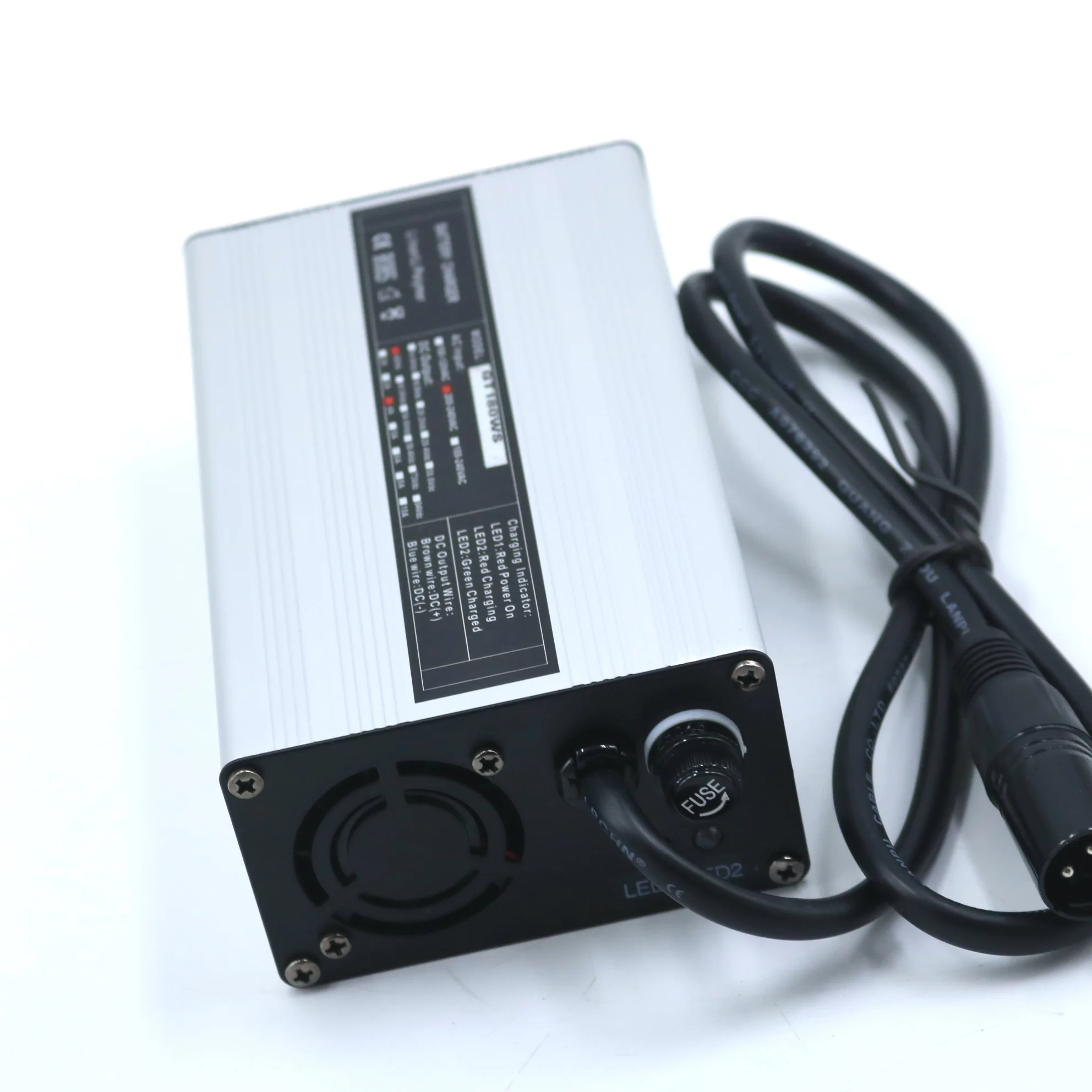 Best Cargador de batería de iones de litio 4A de 36V(42V) de alta calidad, Cargador rápido para bicicleta eléctrica, cargador de carcasa de aluminio