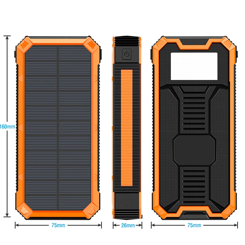 20000 мАч солнечная панель солнечных батарей Power Bank для XIAOMI Iphone 6 7 8 Внешний