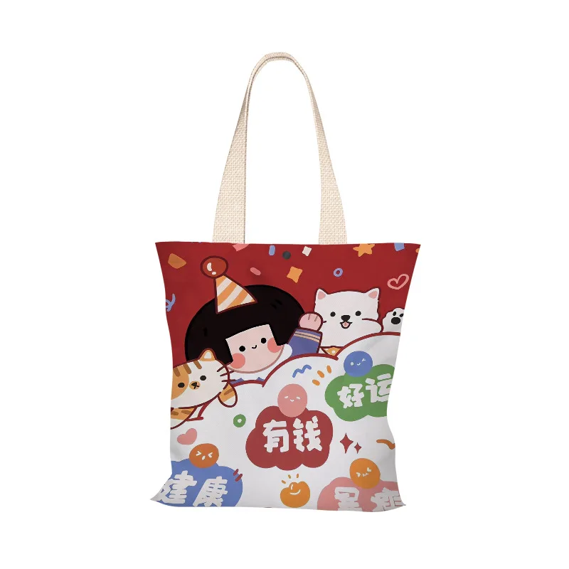 

Women New Cotton Fabric Shoulder Bag Simple Personality Trend Female Student Large Capacity Korean Canvas Bag Portable Tote Bags