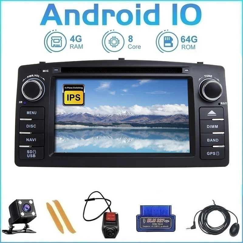 Автомобильный мультимедийный плеер ZLTOOPAI Android 10 для Toyota Corolla E120 BYD F3 GPS радио стерео