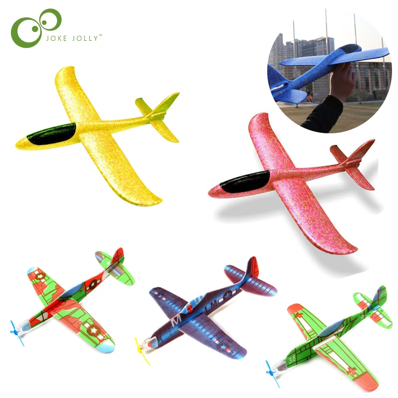 Модель самолета из пены EVA 48/19 см для бросания в полет с гироскопом для игры на открытом воздухе и в помещении, подарок для ребенка YJN.